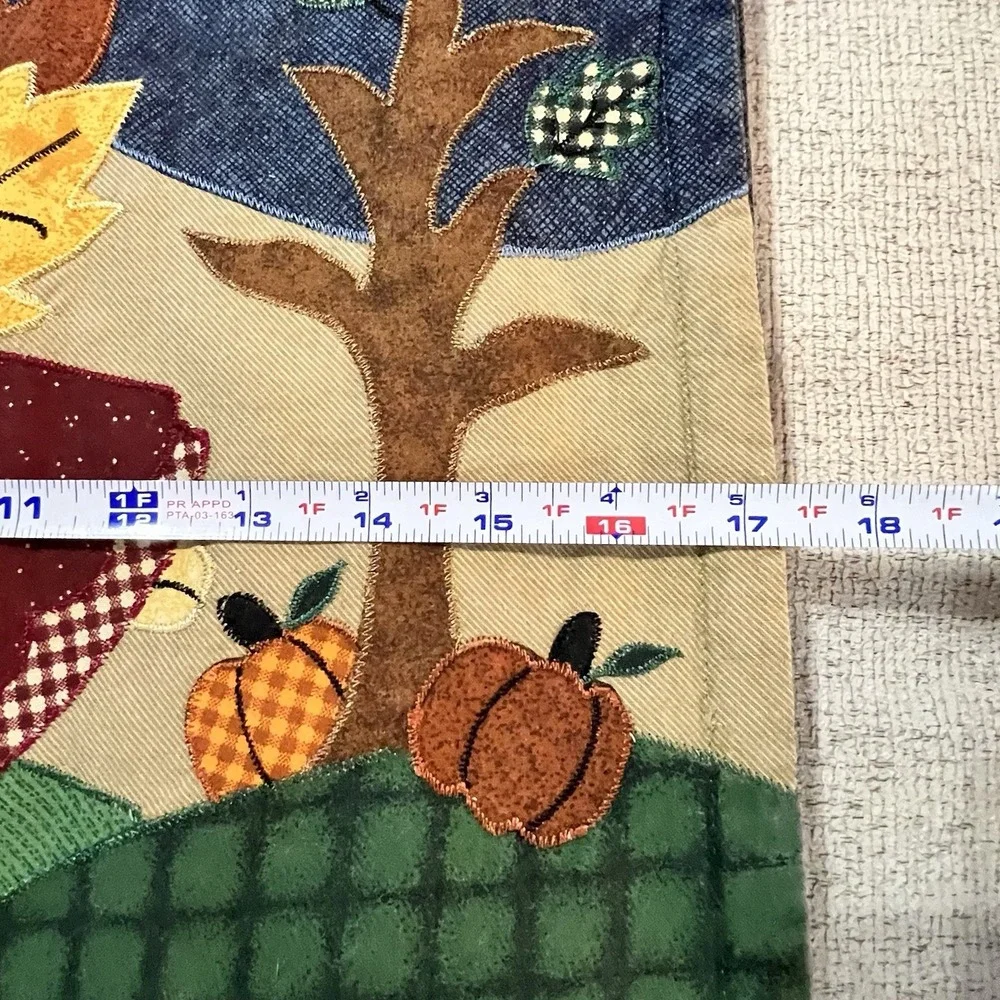 Set of 4 Autumn Fall Themed Placemats‎ Appliqué Angel Harvest Folk Art